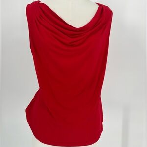 Calvin Klein Draped Cowl Neck Top Bundle | Red & Black Sleeveless